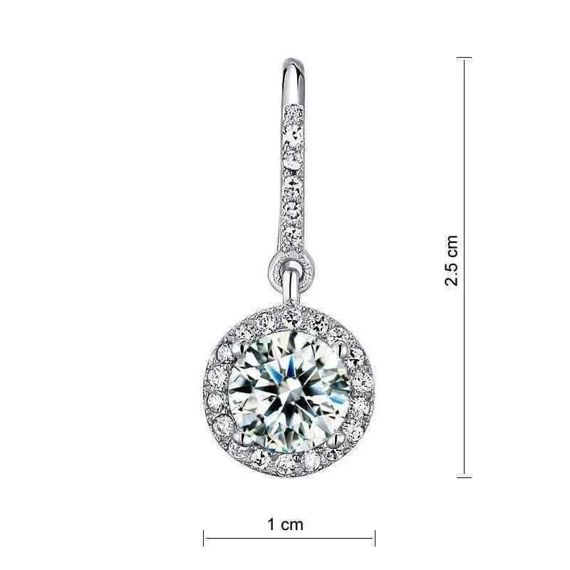 1.5 Carat Created Diamond 925 Sterling Silver Dangle Earrings