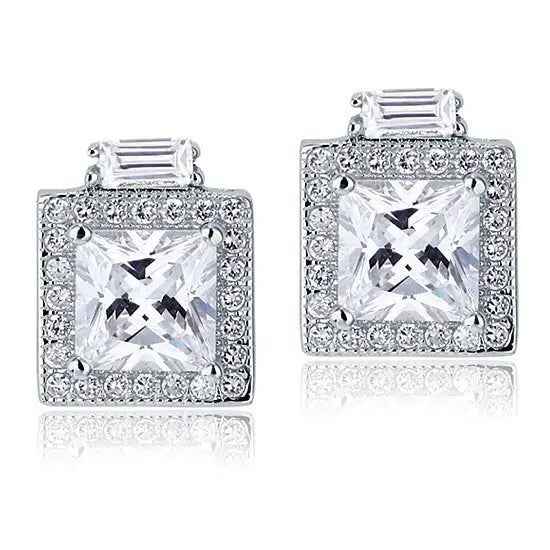 2 Carat Created Diamond Vintage Style Stud 925 Sterling Silver Earrings