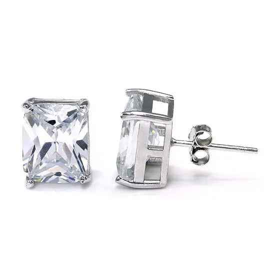 4 Carat Created Diamond Stud 925 Sterling Silver Earrings