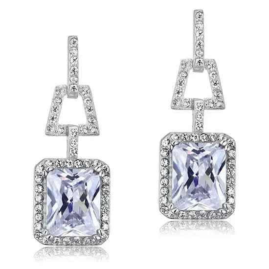 4 Carat Lab Created Diamond 925 Sterling Silver Dangle Earrings
