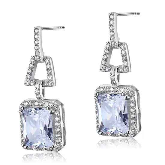 4 Carat Lab Created Diamond 925 Sterling Silver Dangle Earrings