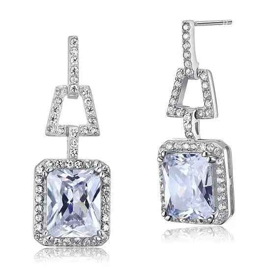 4 Carat Lab Created Diamond 925 Sterling Silver Dangle Earrings