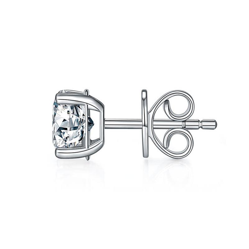 1 Carat Moissanite Diamond Men's Earrings (1 Piece) 925 Sterling Silver