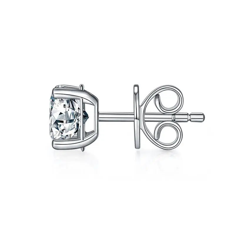 1 Carat Moissanite Diamond Men's Earrings (1 Piece) 925 Sterling Silver limanilondon