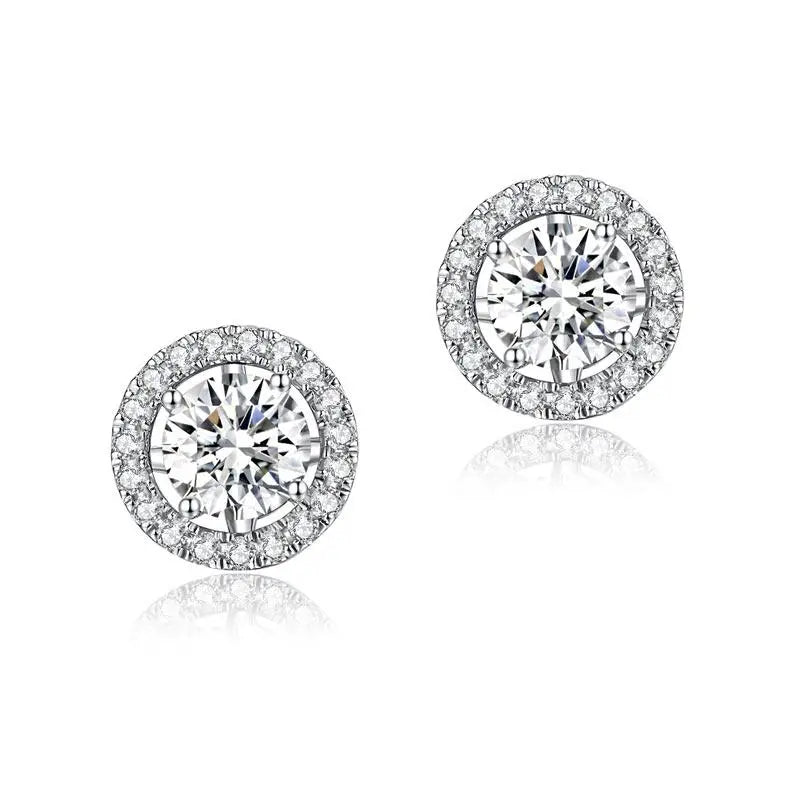 4 Claws 1 Carat Moissanite Diamond Stud Earrings 925 Sterling Silver limanilondon