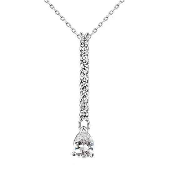 1 Carat Pear Cut Created Diamond 925 Sterling Silver Pendant Necklace