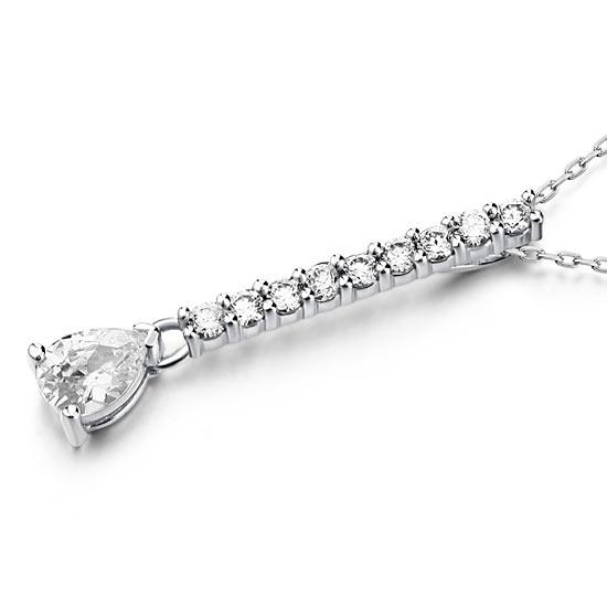 1 Carat Pear Cut Created Diamond 925 Sterling Silver Pendant Necklace