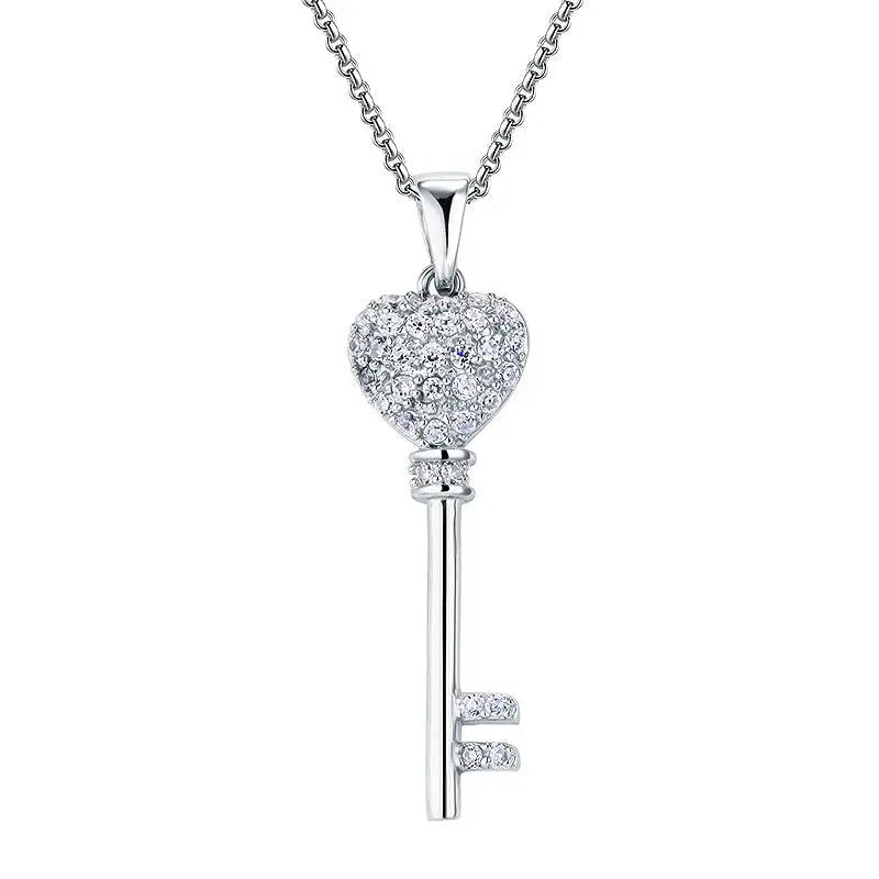 Love Key 925 Sterling Silver Cross Pendant Necklace limanilondon