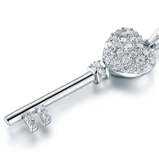 Love Key 925 Sterling Silver Cross Pendant Necklace limanilondon