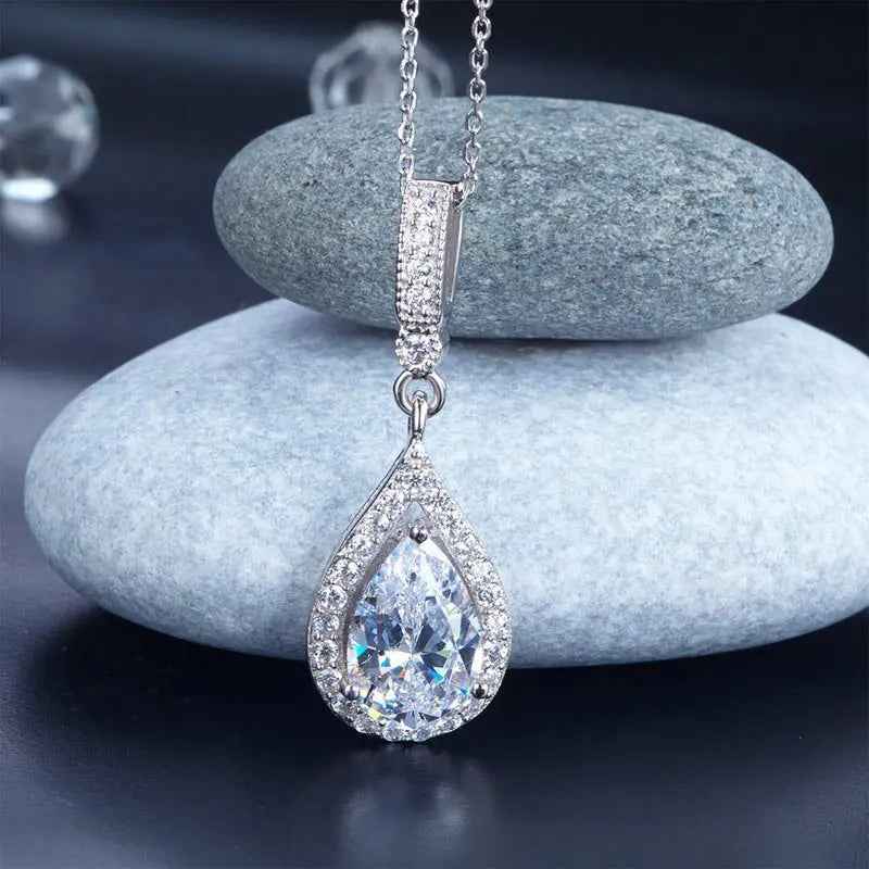 Sterling Silver Fashion Bridesmaid Pendant Necklace Bridal Wedding