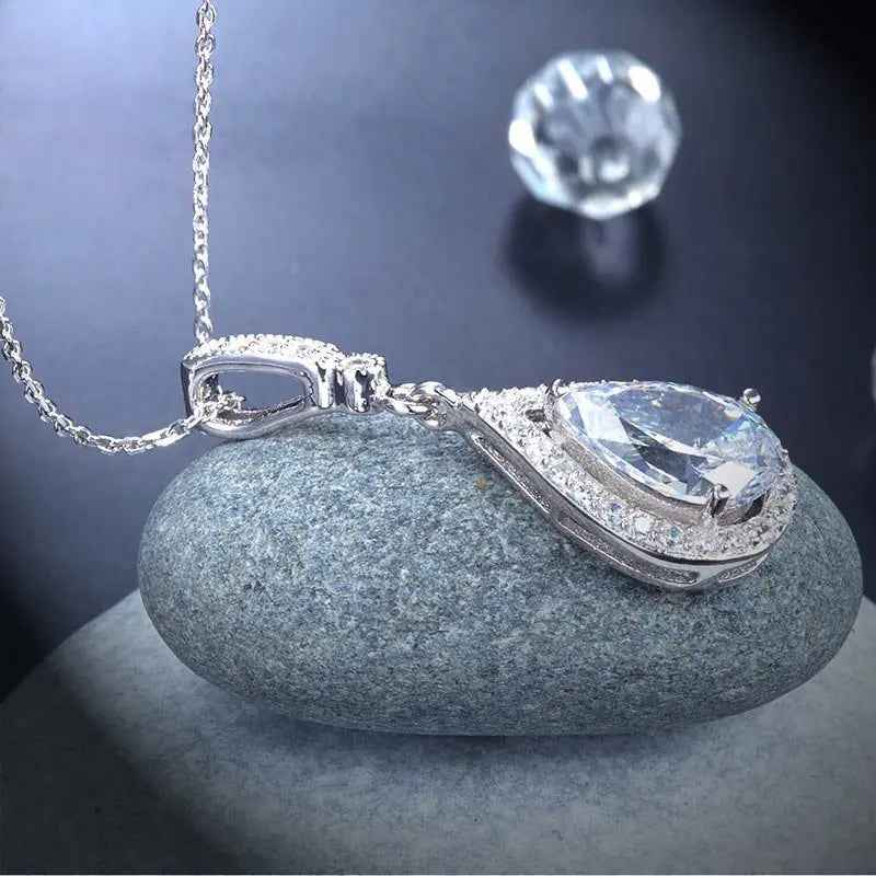 Sterling Silver Fashion Bridesmaid Pendant Necklace Bridal Wedding