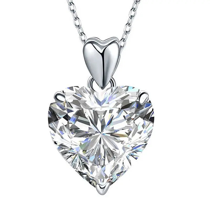 Heart Created Diamond Pendant Necklace Bridesmaid Wedding Jewellery limanilondon