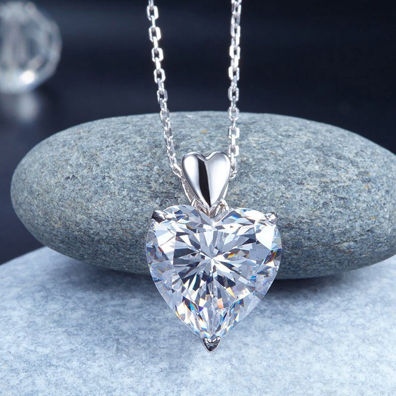 Heart Created Diamond Pendant Necklace Bridesmaid Wedding Jewellery
