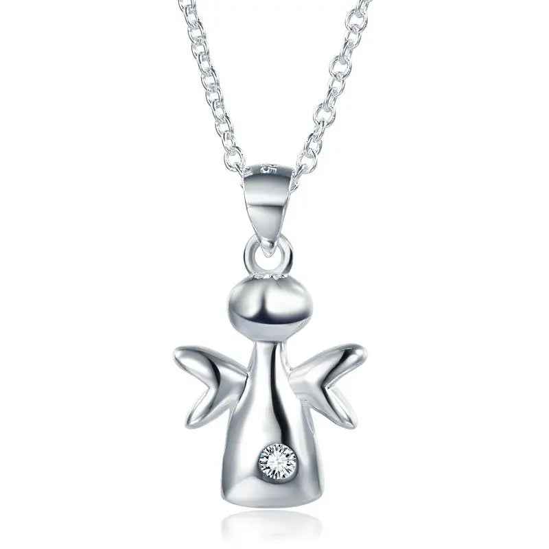 Kids Girl Angel Pendant Necklace 925 Sterling Silver Children Jewellery