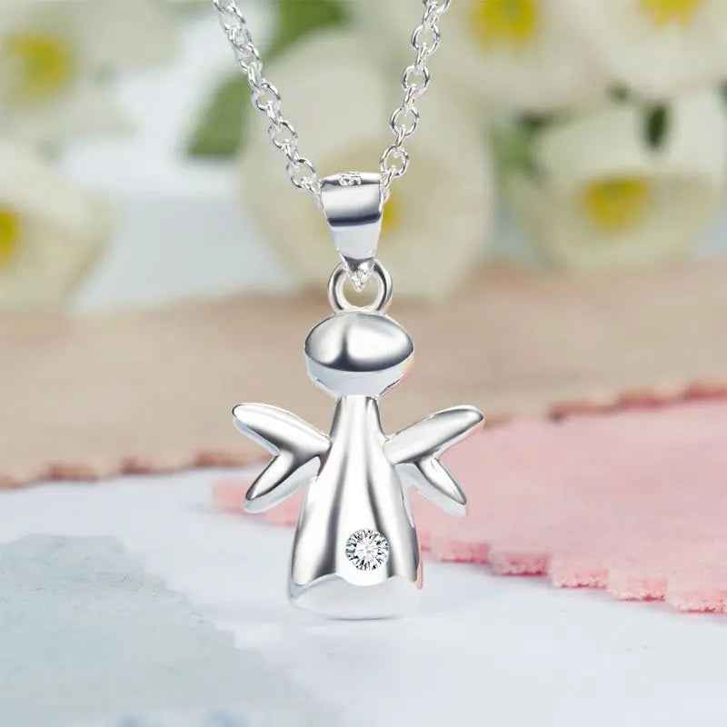 Kids Girl Angel Pendant Necklace 925 Sterling Silver Children Jewellery