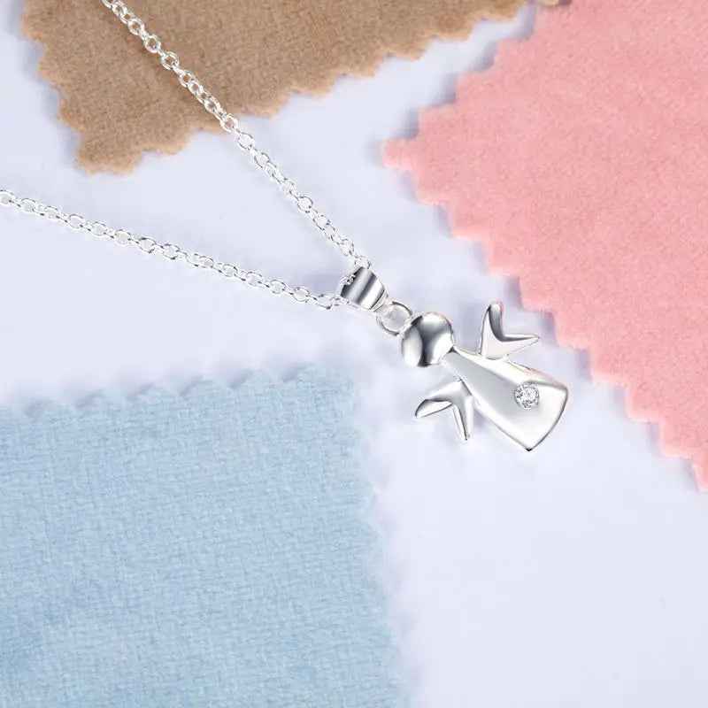 Kids Girl Angel Pendant Necklace 925 Sterling Silver Children Jewellery