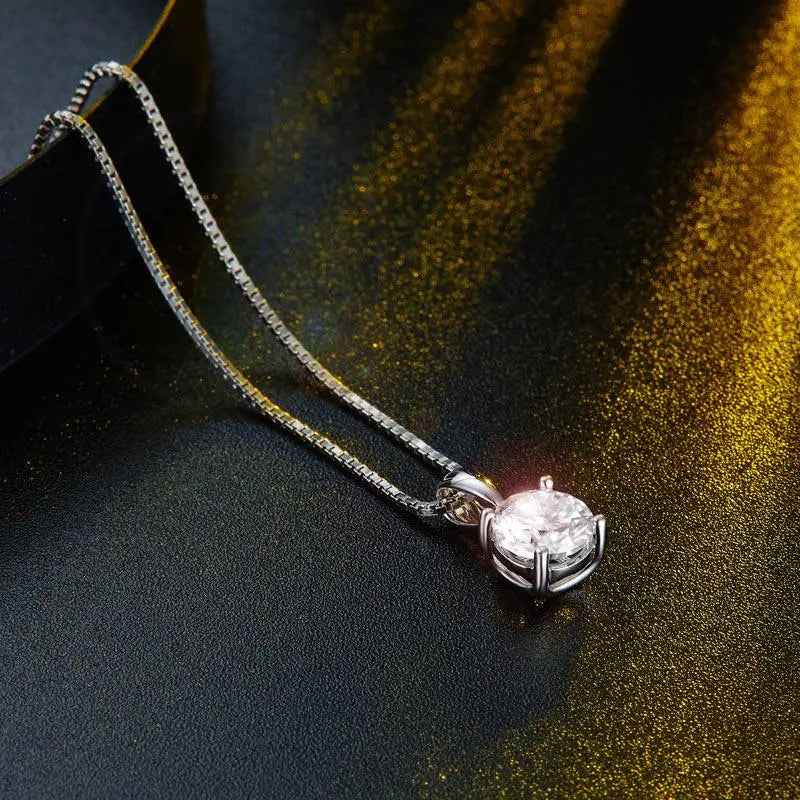 1 Carat Moissanite Pendant Necklace | Sterling Silver