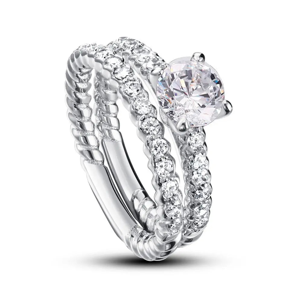 Wedding Engagement Ring Set