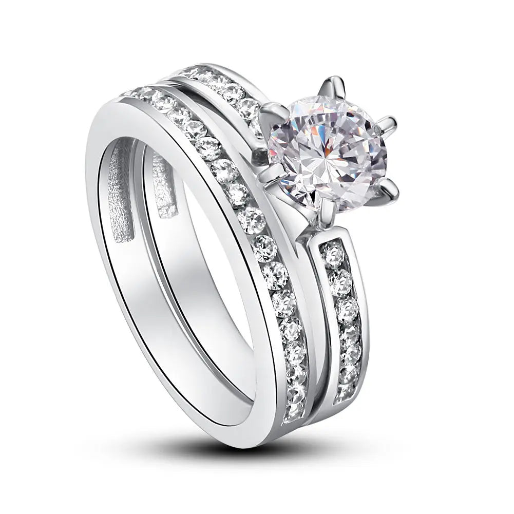 Wedding Engagement Ring Set