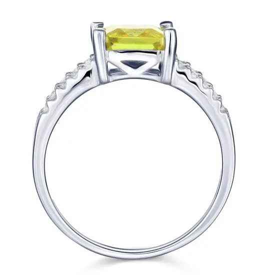 Yellow Canary Colour 2 Carat Created Diamond Ring Sterling Silver 925 Ring
