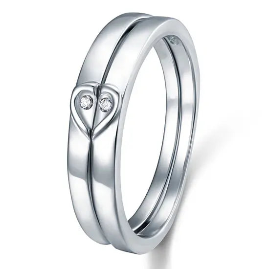 Silver Wedding Ring Set