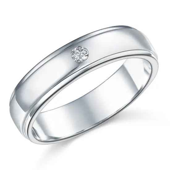 Men Wedding Band Solid Sterling 925 Silver Ring