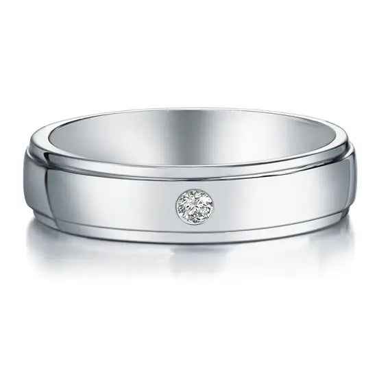 Men Wedding Band Solid Sterling 925 Silver Ring