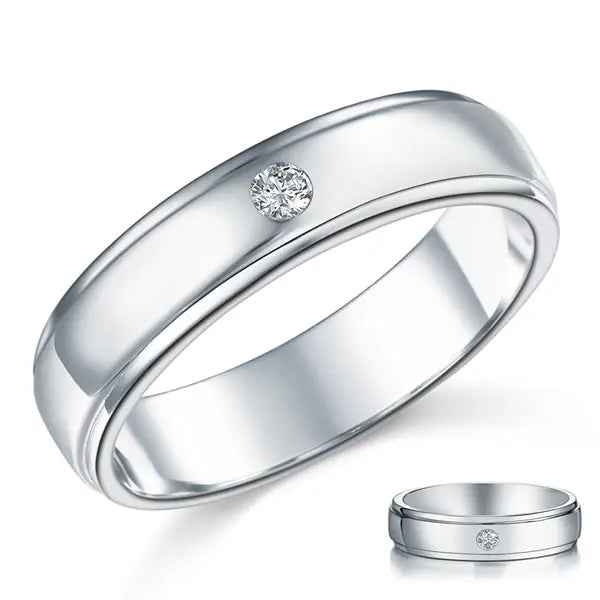 Men Wedding Band Solid Sterling 925 Silver Ring