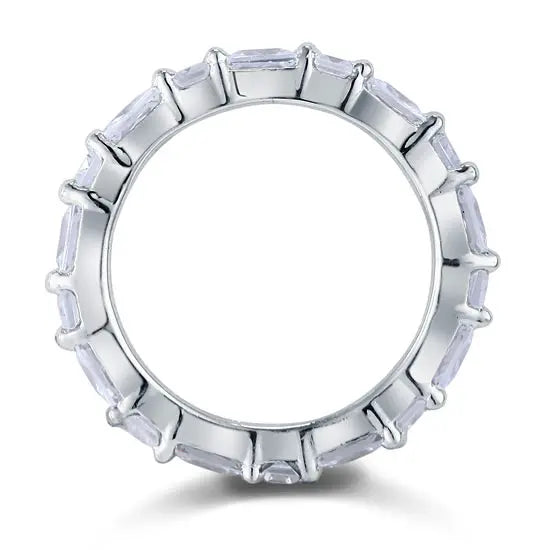 Emerald Cut Band Solid Sterling 925 Silver Wedding Ring Band limanilondon