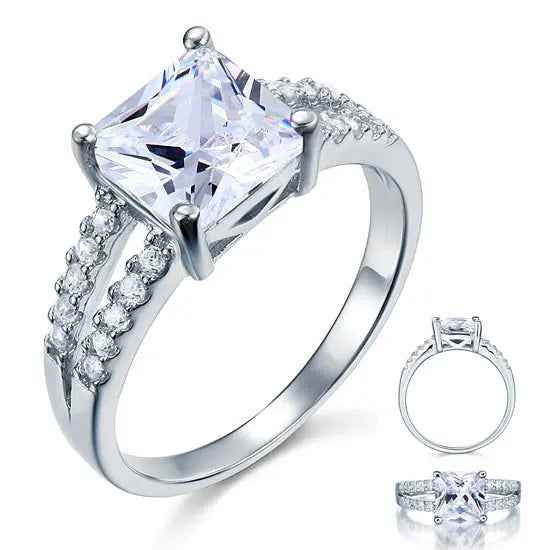 2 Carat Lab Created Diamond Sterling Solid 925 Silver Wedding Engagement Ring