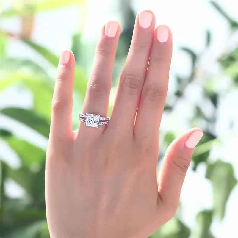 2 Carat Lab Created Diamond Sterling Solid 925 Silver Wedding Engagement Ring