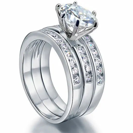 Wedding Engagement Ring Set