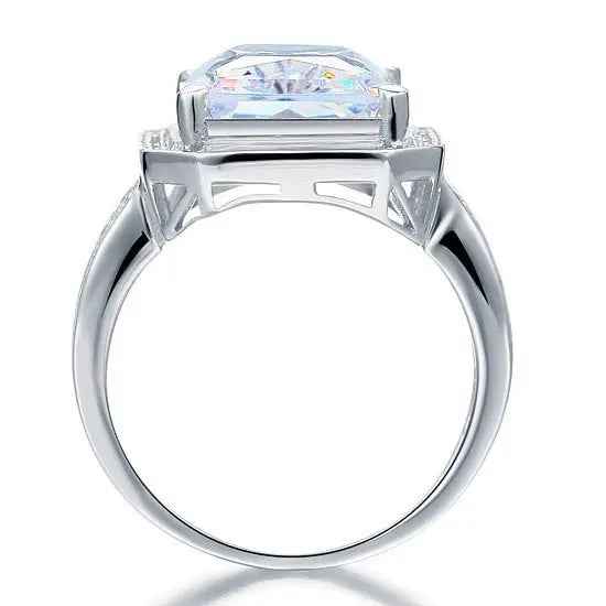 8.5 Carat Radiant Cut Simulated Diamond Ring | Sterling Silver