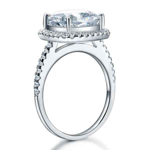 925 Sterling Silver Wedding Engagement Ring 5 Carat Created Diamond