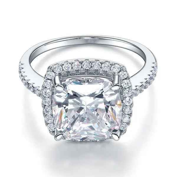 925 Sterling Silver Wedding Engagement Ring 5 Carat Created Diamond