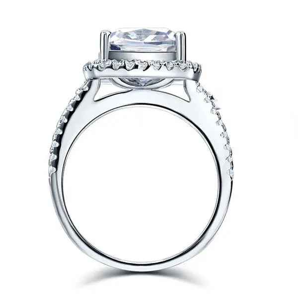 925 Sterling Silver Wedding Engagement Ring 5 Carat Created Diamond