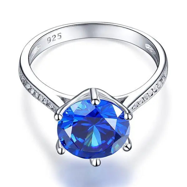 Sterling Silver Wedding Engagement Ring 3 Carat Blue Created Diamond Jewellery limanilondon
