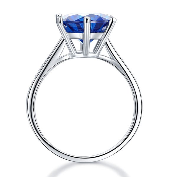 Sterling Silver Wedding Engagement Ring 3 Carat Blue Created Diamond Jewellery