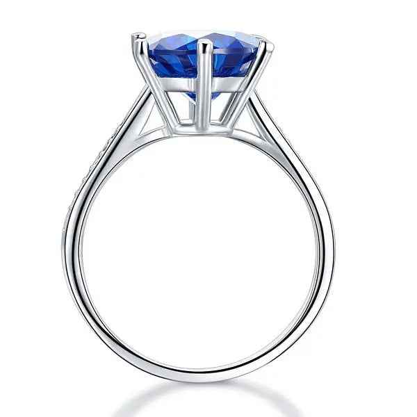 Sterling Silver Wedding Engagement Ring 3 Carat Blue Simulated Diamond Jewellery