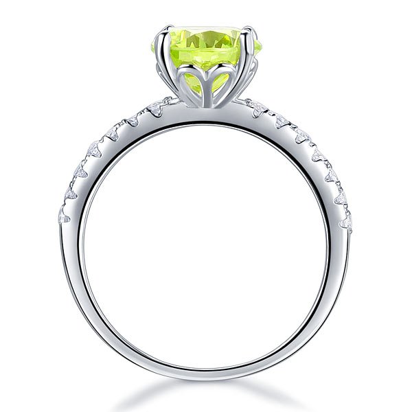 Sterling Silver Bridal Wedding Promise Engagement Ring 2 Carat Green Jewellery