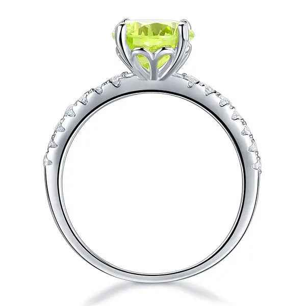 Sterling Silver Bridal Wedding Promise Engagement Ring 2 Carat Green Jewellery
