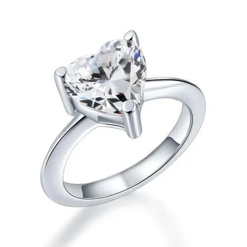 Newborn Baby 925 Sterling Silver Ring Heart Created Diamond Photo Prop limanilondon