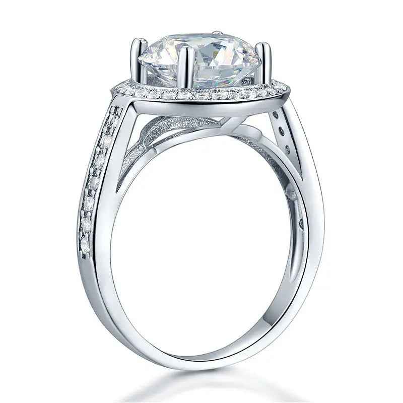 925 Sterling Silver Wedding Engagement Ring 5 Carat Created Diamond