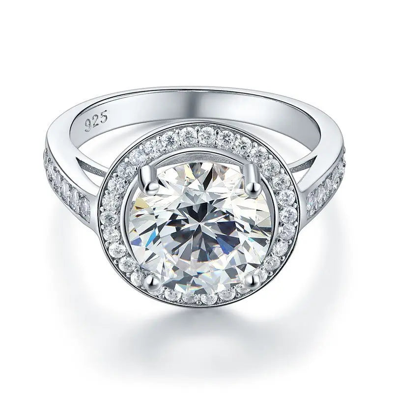 Luxury 925 Sterling Silver Wedding Anniversary Engagement Ring Halo 3.5 Ct Created Diamond limanilondon