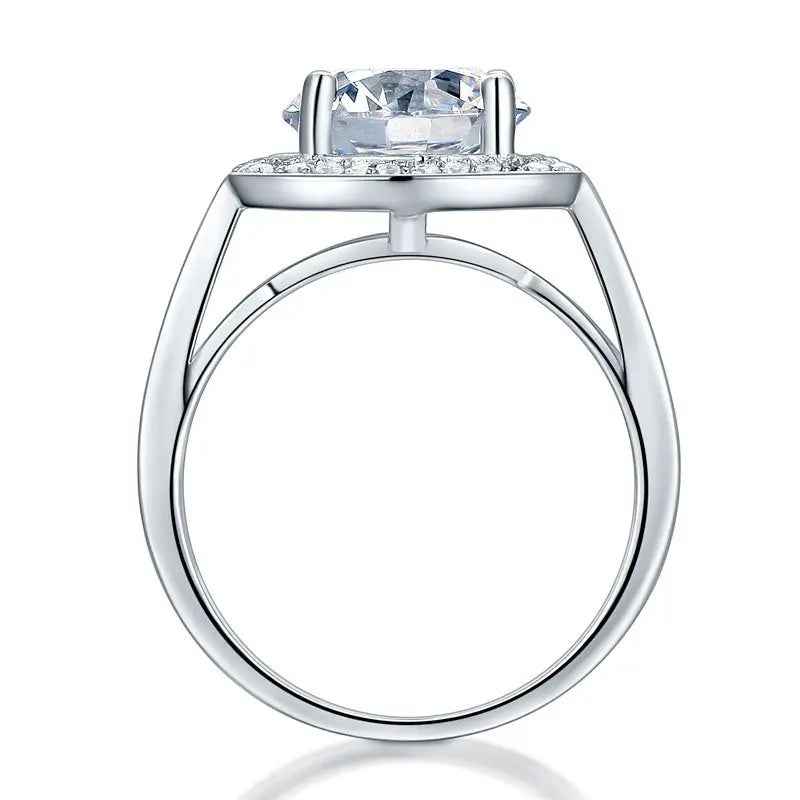 925 Sterling Silver Wedding Engagement Ring 5 Carat Created Diamond