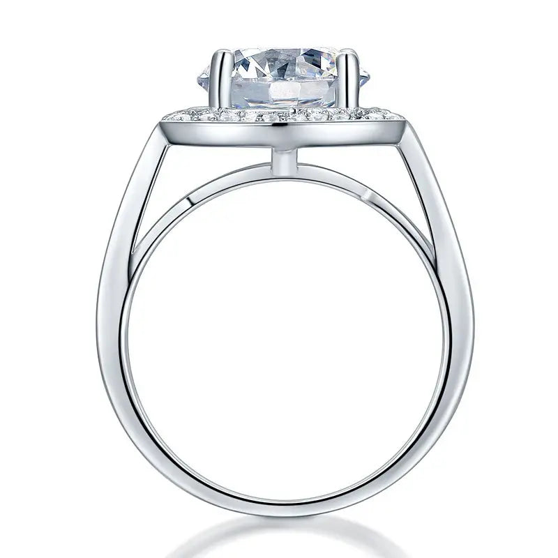 Luxury 925 Sterling Silver Wedding Anniversary Engagement Ring Halo 3.5 Ct Created Diamond limanilondon