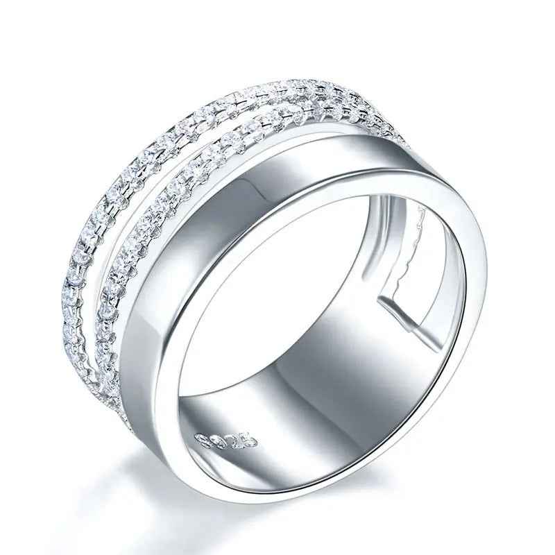 New Style Design Solid 925 Sterling Silver Wedding Band Ring