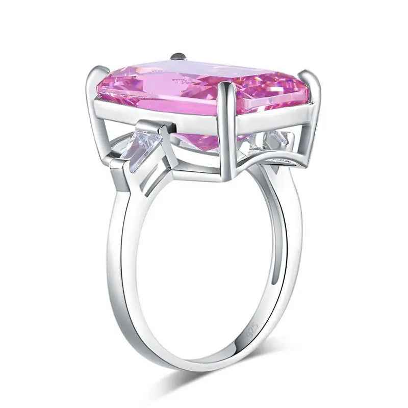 8.5 Carat Pink Simulated Diamond Stone Solid 925 Sterling Silver Ring Party Luxury Jewellery