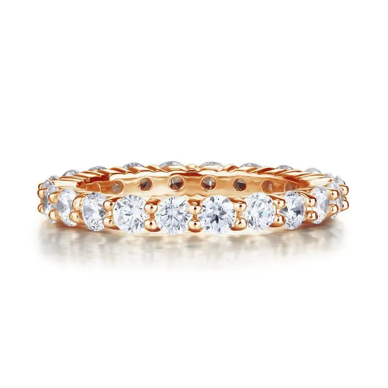 Solid 925 Sterling Silver Wedding Band Eternity Stacking Ring Rose Gold Plated limanilondon
