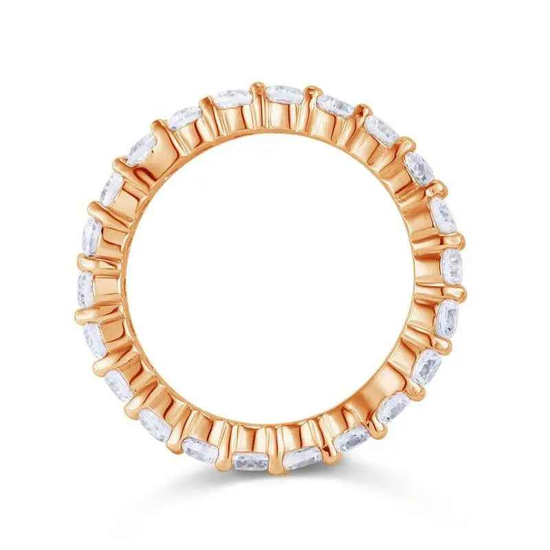 Solid 925 Sterling Silver Wedding Band Eternity Stacking Ring Rose Gold Plated